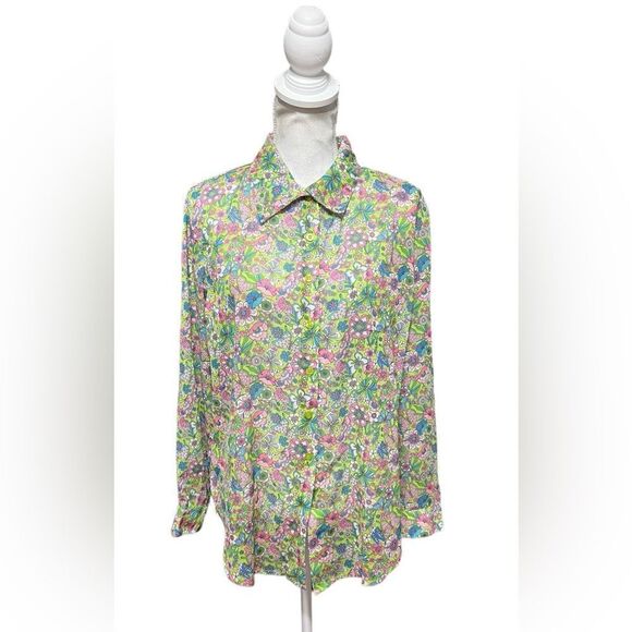 Lovers and Friends Groovy Delight Shirt in Multi green Vacay - Picture 2 of 6